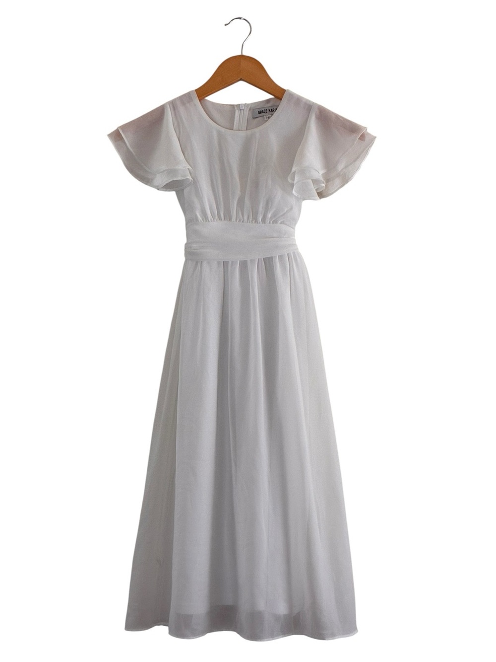 Grace Karin | Flutter sleeve lined back tie flowy formal dress
